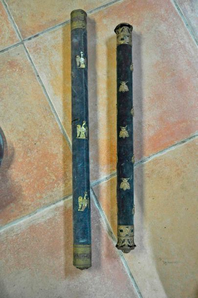null 3 decorative marshal sticks Empire style + 1 tricorn 