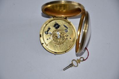 null Lot de 2 montres: Montre L'AMIRAL à Paris (mois/jours) 1815/1820, Diam. 6 cm...