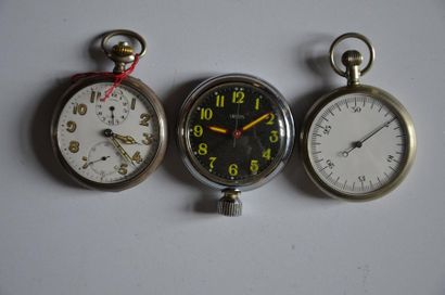 null Lot de 5 montres: 3 ANGELUS SMITHS (Alarme, Automobile, Chrono) en métal + 2...