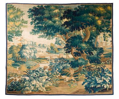 AUBUSSON 
 
Panel of Aubusson tapestry. Late 17th - Early 18th century. 
 
Hunting...