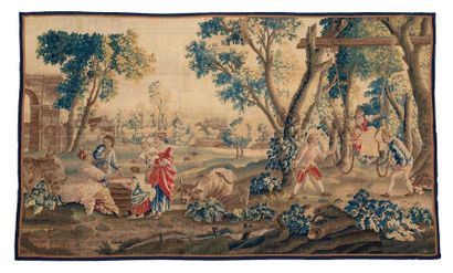 AUBUSSON 

An important panel cut out of tapestry from the Royal Aubusson Manufactory....