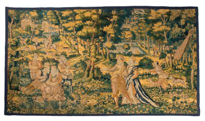 FLANDRES 

Thin panel cut out of Flanders tapestry (Oudenaarde). Late 16th century.

Probably...