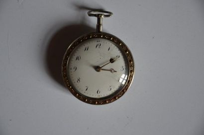 null Lot de 4 montres à coq: Montre en argent vers 1820 + Montre LONDON vers 1830...