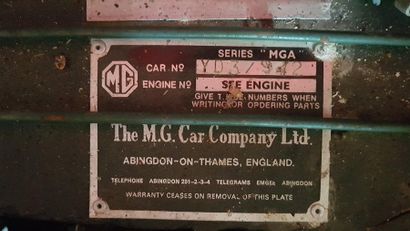 MG A Twin Cam - 1959 N° de série: 942
Succession Collection F. Achat en 2001
Carte...