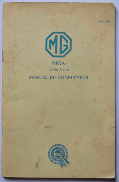 MG A Twin Cam - 1959 N° de série: 942
Succession Collection F. Achat en 2001
Carte...