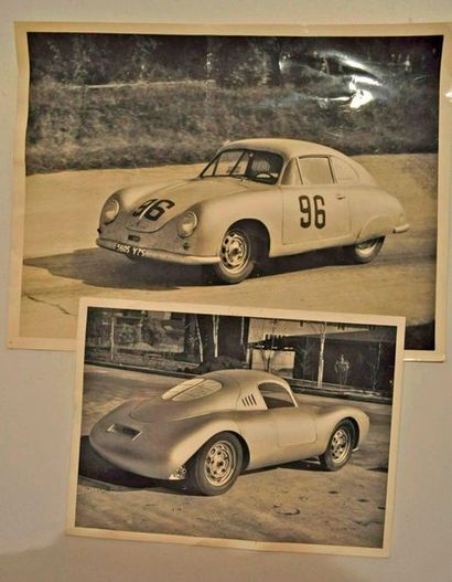 null Batch of 2 pictures of PORSCHE factory (1953 and 1956)