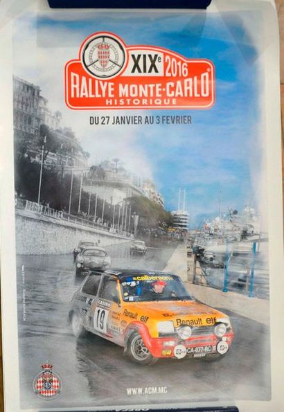 null Lot de 7 affiches: Rallye Monte-Carlo historique 2016 (2 ex) + Rallye d'Espagne...