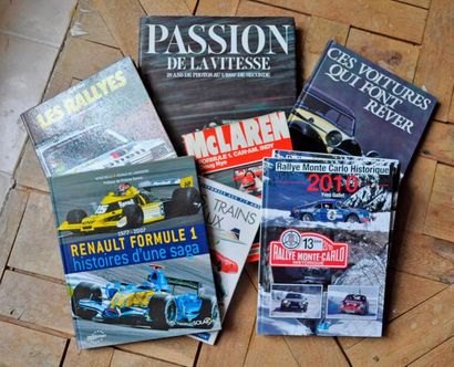 null Lot de 8 livres: Passion de la vitesse, Voitures de rêve, McLaren, Rallyes,...