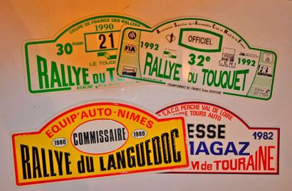 null Lot of 4 different rally plates: Critérium de Touraine 1982, Rallye du Touquet...