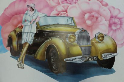 null Bugatti 73, l'année folle. Affiche entoilée. 77,5x78,5cm