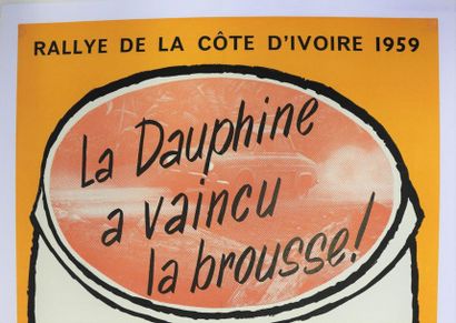 null Dauphine, Ivory Coast 1959. Canvas poster. 119x60cm