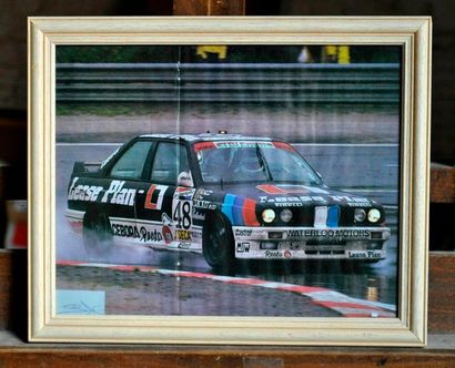 null BMW M3 Lease Plan, 1st. at the 1987 Spa 24h, Signed VDP. Framed poster. 25x...