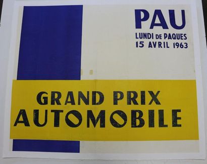 null Grand Prix de Pau 1963. Affiche entoilée. 125x102cm