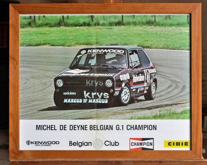 null VW Golf GR1, Valvoline, M. de Deyne. Framed poster. 40x50cm