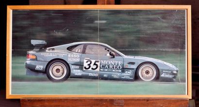 null Aston DB7 N° 35, Le Mans 1995. Framed poster. 30x60cm