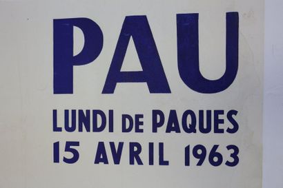 null Grand Prix de Pau 1963. Affiche entoilée. 125x102cm