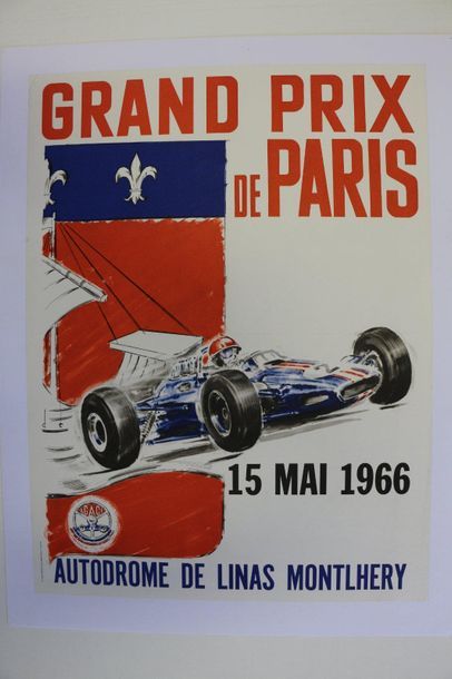 null Grand Prix de Paris, 15 mai 1966. Affiche entoilée. 54x40,5cm