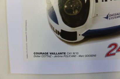 null Courage-Vaillante, 24h du Mans 1997, par Jerome Policand. Affiche entoilée....