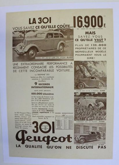 Peugeot 301. Canvas poster. 66x50cm