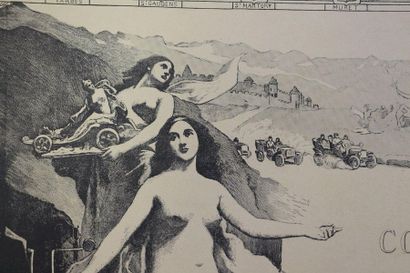 null Coupe des Pyrénées 1905, La Dépêche. Canvas poster. 50x65,5cm