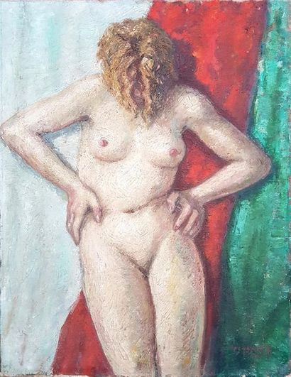 null Anatola SOUNGOUROFF 1911 - 1982 (artist of Russian origin) Studio nude. Oil...