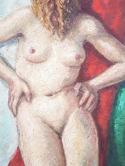 null Anatola SOUNGOUROFF 1911 - 1982 (artist of Russian origin) Studio nude. Oil...