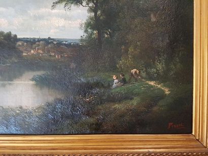 null Aimé PERRET 1847-1927. Country scenes. Pair of oils on canvas 65 cm x 54 cm....