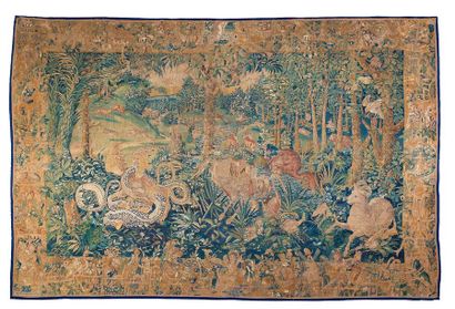Brussels Tapestry in wool and silk, end of...