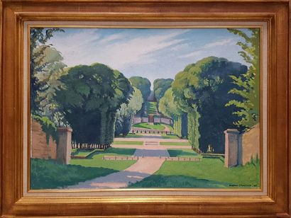 null Albert MARTINE 1888 - 1983. Entrée de château de Marly. Huile sur toile 50 cm...