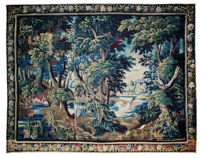 null Aubusson Tapestry in wool and silk from the early 18th century

We enter a lush...