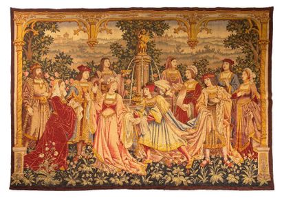 Aubusson Tapestry in wool and silk, end of...