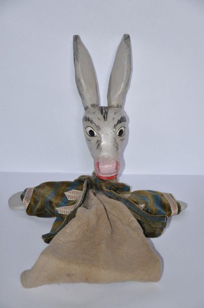 null Puppet. The donkey, made of wood and cloth. Ht. 72cm
