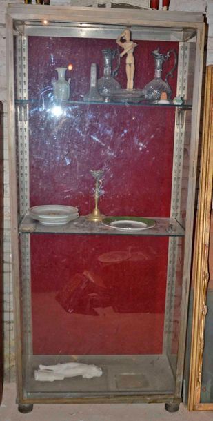 null Steel and glass display case. 185x79x40cm (sold empty)