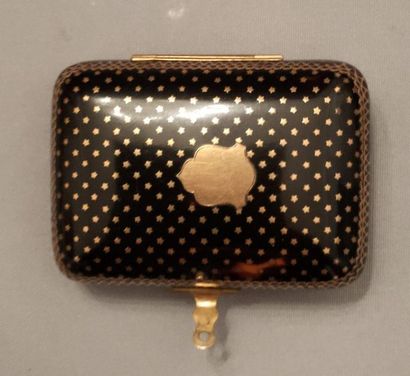 null Small wallet in tortoiseshell - blazon in the center and gold stars - dimensions:...