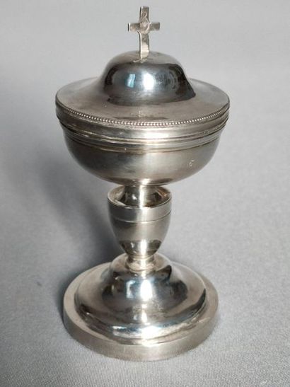 null Ciborium of travel, silver, punch Old- 61g - H : 10,5 cm