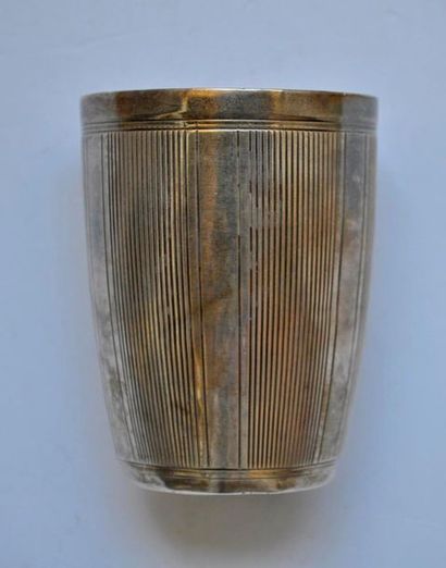 null Silver goblet with net decoration. Art Deco style, 80 gr. About
