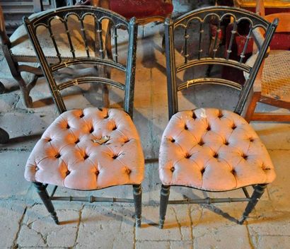 null Paire de chaises capitonnées, époque Napoléon III