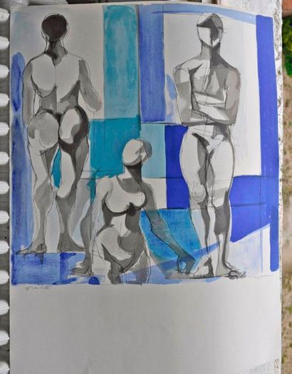null DESPITE. Nude. 2 Lithographs, artist's proof, signed lower left. 65x50cm