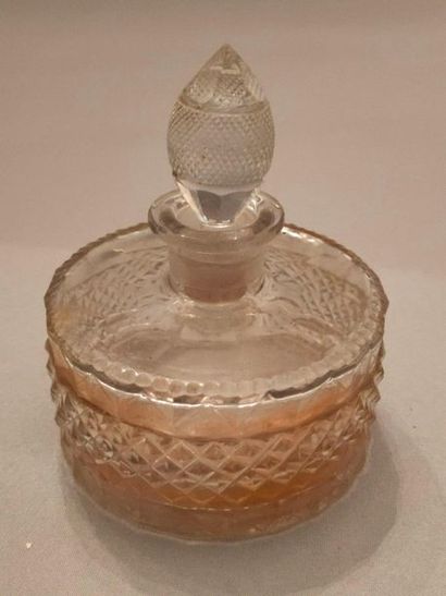 null Bottle with its stopper in crystal from Le Creusot - H: 11cm - Diameter: 9 ...