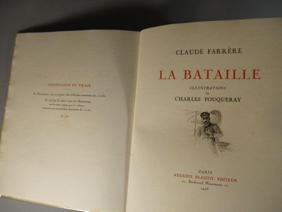 null La Bataille par Claude Farrère - Exemplaire sur papier Velin et d'Arches, numéroté...