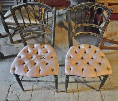 null Paire de chaises capitonnées, époque Napoléon III