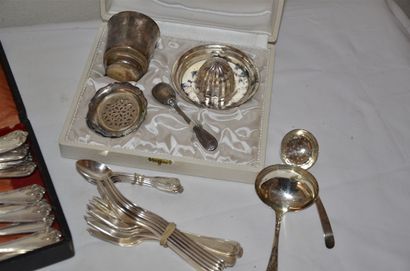 null Baptismal kit and various silver-plated metal cutlery