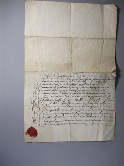 null Lettre manuscrite avec cachet de cire - 1741