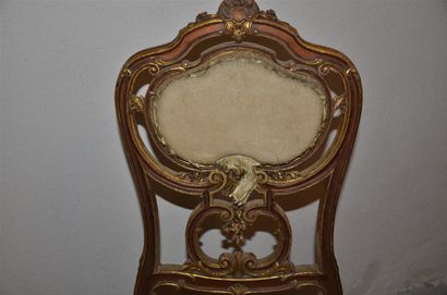 null Chair in carved, painted and gilded wood. Napoleon III