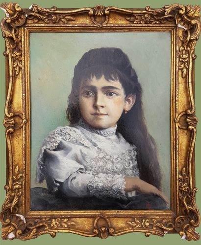 French school. Portrait of a young girl....