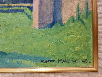 null Albert MARTINE 1888 - 1983. Entrée de château de Marly. Huile sur toile 50 cm...