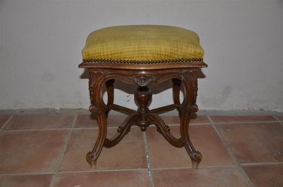 null Tabouret, dessus à galette, style Louis XV, vers 1900
