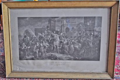 null P. TOSCHI d'après GERARD. Entrée d'Henri IV à Paris, gravure dédicacée à Charles...