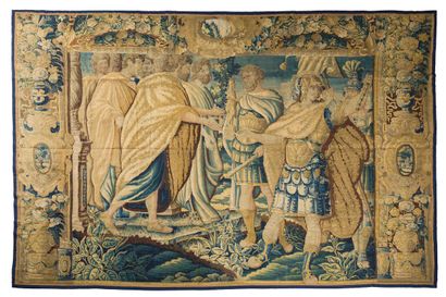 null Panneau de tapisserie d’Anvers en laine et soie du XVII° siècle,

Hauteur :...