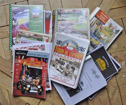 null Lot de documents de rallies: Road book Carrera Panamericana (2) Liège-Roma-Liège...